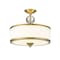 Z-Lite Cosmopolitan 3 Light Semi Flush Mount, Heritage Brass & Etched White 307SF-HBR - alternate 1